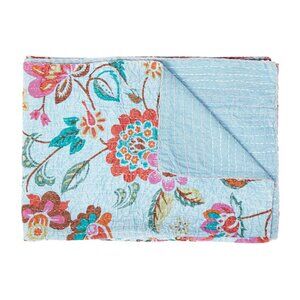 Taj Hotel Home Decor Kantha Cotton Throw | 1-Piece | Multicolor | 50"x70"